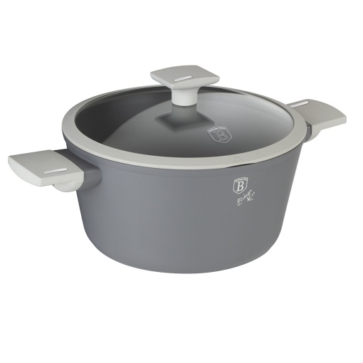 Oală cu capac 24 cm, 4.5 L Berlinger Haus BH 8260, Aspen Collection, antiaderentă cu strat de titan, compatibilă cu inducție