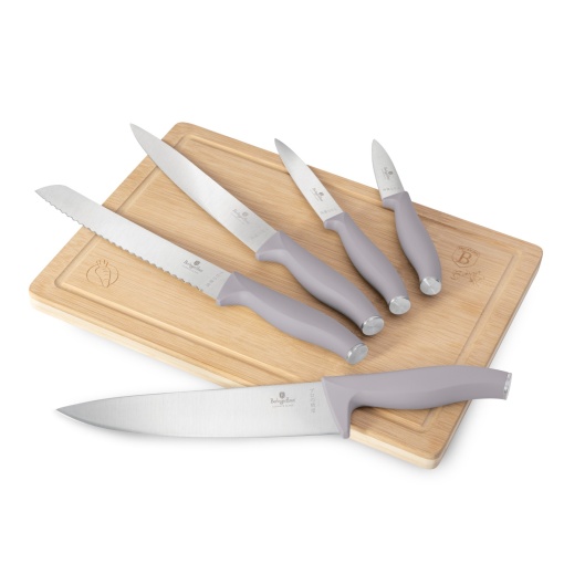 Set cuțite 6 piese cu tocator din bambus Taupe Berlinger Haus BH 2967