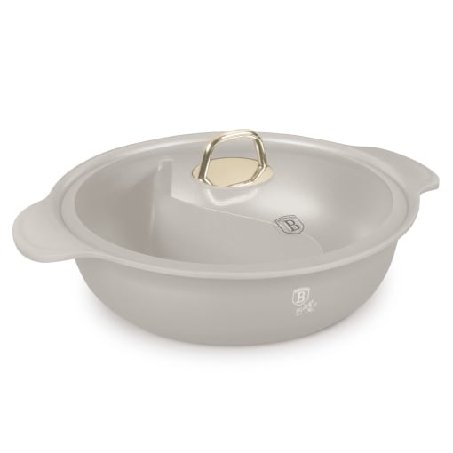 Cratiță cu capac și separator 30 cm, 4.2L – Berlinger Haus Sahara Collection BH 8628, crem, pentru rețete multiple, antiaderentă