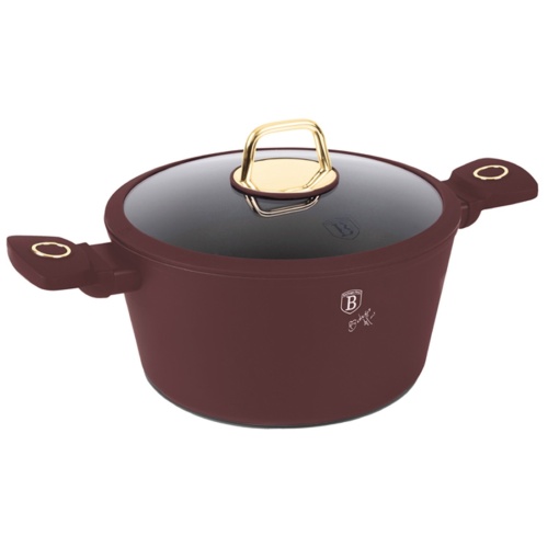Oală cu capac 24 cm, 4.1L – Berlinger Haus BH8041, Leonardo Collection, potrivită pentru plită sau cuptor