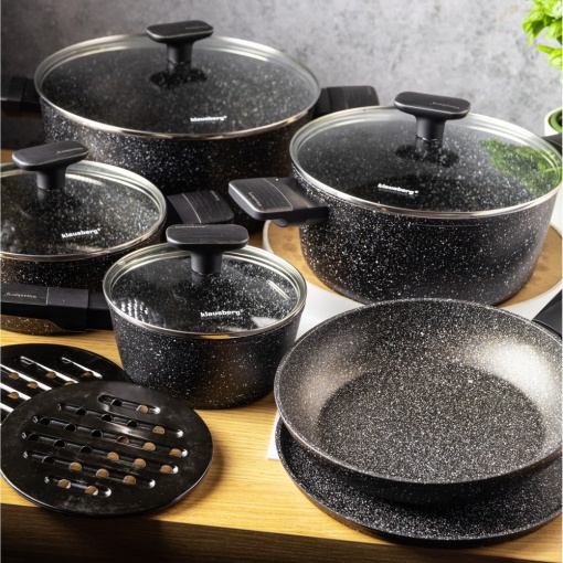APO Lacto 3セット Set oale și tigăi cu capace, strat antiaderent, Klausberg KB7830