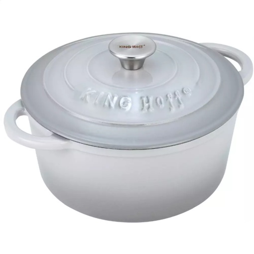 Oală cu capac din fontă Ø24 cm, 4L, gri Kinghoff KH1521
