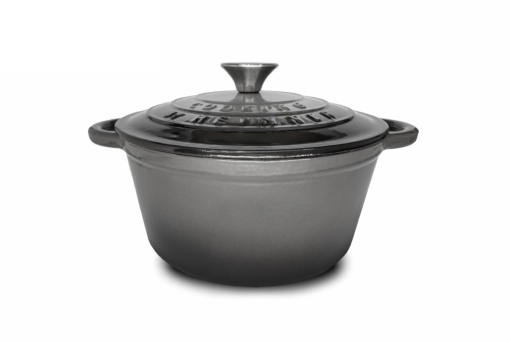 Oală din fontă emailată cu capac 24x11.5 cm, 4L – Cooking by Heinner, Marble Grey HR-ZVC-S24, potrivită pentru cuptor și plite cu inducție