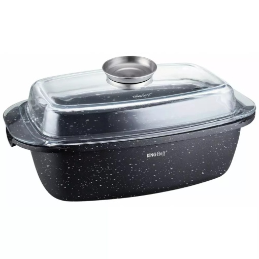 Tava pentru cuptor, roaster 5,5L Kinghoff KH1608, pentru friptura, antiaderenta, marmorata
