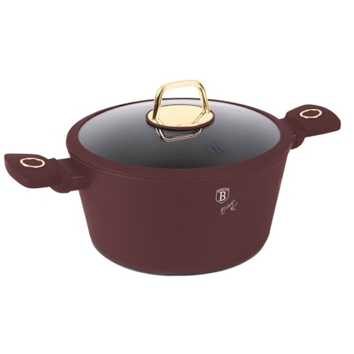 Oală cu capac 30 cm, 8L – Berlinger Haus Leonardo Collection BH 8043, cu strat titan, perfectă pentru mese mari și curățare rapidă