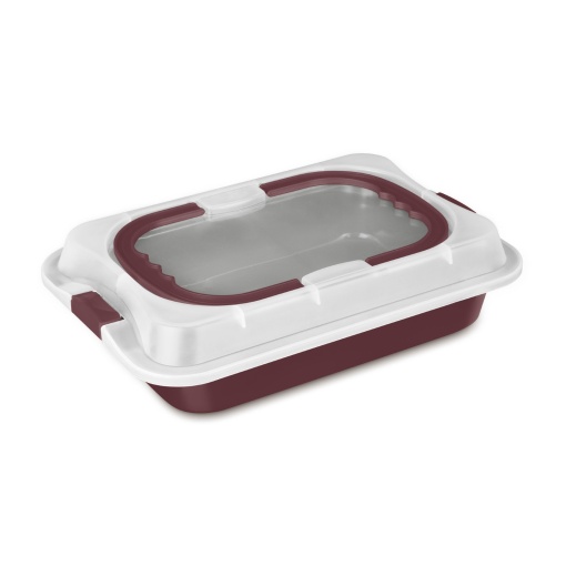Tava cu capac plastic 36,5 x 24,5 Leonardo Berlinger Haus BH 8636, visiniu mat