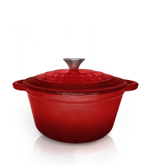 Cratiță din fontă emailată cu capac 20x10 cm, 2.4L – Cooking by Heinner, Colecția Red Line HR-KN-C24, ideală pentru cuptor și plite