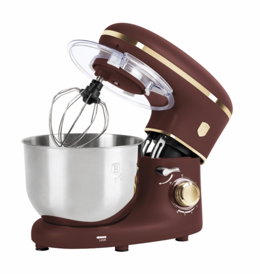 Robot de Bucătărie Berlinger Haus BH 9509 Leonardo – 1300W, 6L, Bol Inox, 6 viteze, Bordeaux, Silențios