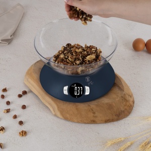 Cântar de bucătărie digital cu bol, 5 kg – Berlinger Haus Deep Sea BH 9628, albastru mat, funcție tara - Img 7