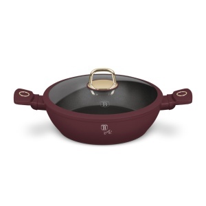 Cratita cu capac 28 cm 3.8 L Leonardo Collection Berlinger Haus BH 8038, visiniu mat, antiaderenta, compatibila inductie