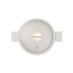 Cratita cu capac si manere de silicon detasabile 28 cm 4,2L Sahara Berlinger Haus BH 7785, antiaderenta, crem