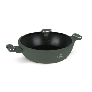 Cratiță cu capac 30 cm, 4,5 L – Berlinger Haus Green Matte BH 8199, verde mat, antiaderentă titan, compatibilă inducție