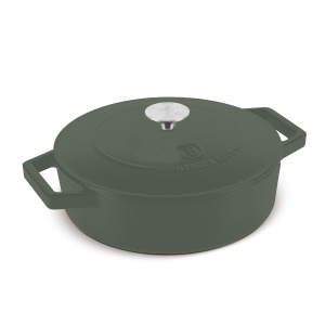 Cratiță din fontă emailată Berlinger Haus BH 6262, cu capac, 26 cm, verde mat