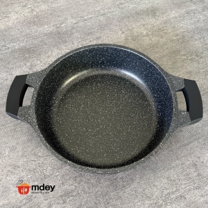 Cratiță marmorată cu capac 3L, 26 cm – Royalty Line RL-BR26CM, antiaderentă, ușor de curățat - Img 7