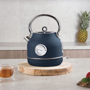 Fierbător de apă cu termometru, 1,7 L, 2200 W, inox – Berlinger Haus Deep Sea BH 9764, design rustic, albastru mat - Img 7