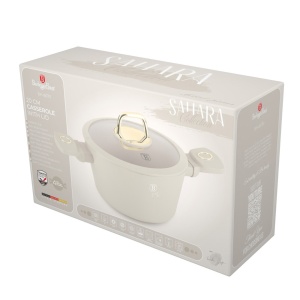 Oala cu capac 20 cm, 2,5L Sahara Berlinger Haus BH 8070, strat antiaderent, crem