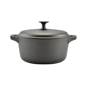 Oală fontă + capac, 24 cm 4,2L, Perfect Home 15523
