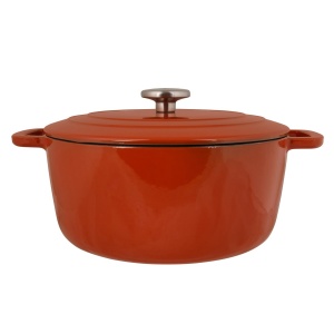 Oală fontă emailată cu capac 28 cm Ruginiu Fontestic Cosy & Trendy 6241028