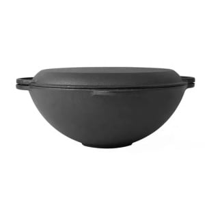 Oala fonta wok cu capac, 3 in 1, 32cm, Perfect Home 12411, capac tigaie - Img 1