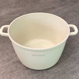 Oală înaltă marmorată cu capac 24 cm, 6,2 L – Royalty Line AD24MG, crem, antiaderentă, compatibilă inducție - Img 3