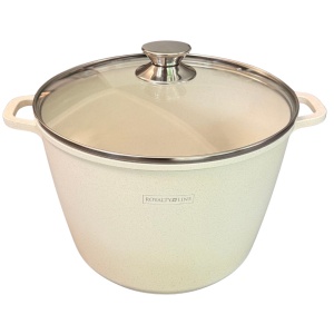 Oală înaltă marmorată cu capac 28 cm, 10,2 L – Royalty Line AD28MG, crem, antiaderentă, compatibilă inducție - Img 5