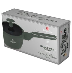 Oală pentru sos cu capac 16 cm – Berlinger Haus Green Matte BH 8155, verde mat, antiaderentă titan, compatibilă inducție - Img 3