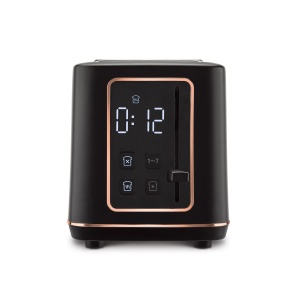 Prăjitor de pâine digital cu afișaj LED, 7 niveluri – Berlinger Haus Black Rose BH 9661, negru cu auriu-roz, Defrost și Reheat - Img 4