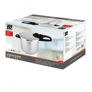 RESIGILAT - Oala sub presiune din inox, 10 l, inchidere sigura, de calitate germana Kaiserslautern, Carl Schmidt Sohn, crom 077402