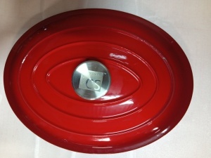 RESIGILAT R3 - Oala fonta 4 L, cu capac emailata, tip roaster, de calitate Xanten Carl Schmidt Sohn rosie 37x22x11.5 cm 090975 - Img 2