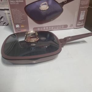 RESIGILAT - Tigaie grill cu capac Leonardo Collection Berlinger Haus BH 8037, 28 cm, 2.1 litri, antiaderente, strat titan, visiniu mat - Img 3