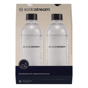Set 2 sticle carbonatare, plastic, 1L, AlbNegru Sodastream 1042202400 - Img 3