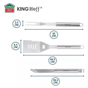 Set 3 ustensile pentru gratar, inox, Kinghoff KH1919 - Img 8