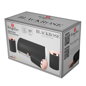Set cutie paine si 3 recipiente bucatarie Black Rose Edition Berlinger Haus BH 6835 - Img 2
