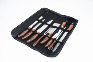 Set cuțite inox 9 piese in husa maro Royalty Line RL-K9C - Img 7