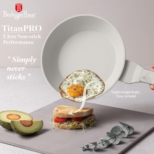 Set oale cu capace 10 piese – Berlinger Haus Sahara Marble BH 8400, crem mat, antiaderent titan, mânere efect marmură, inducție - Img 8