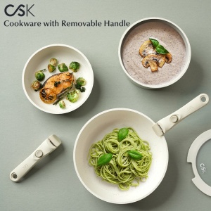 Set oale si tigai cu manere detasabile 17 piese Carl Schmidt Sohn 99176, verde - Img 3