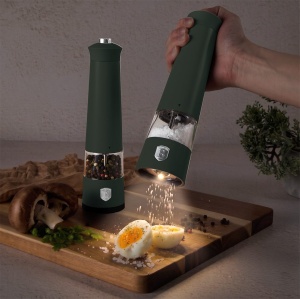 Set râșnițe electrice sare și piper cu LED, 2 piese – Berlinger Haus Green Matte BH 9885, verde mat, mecanism ceramic reglabil - Img 7