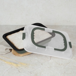 Tavă dreptunghiulară pentru copt cu capac plastic, Green Matt Berlinger Haus BH 8637 - Img 7