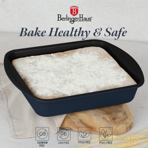 Tavă dreptunghiulară pentru cuptor 35 × 27 cm, antiaderentă – Berlinger Haus Deep Sea BH 8698, albastru mat, oțel carbon - Img 8
