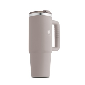 Termos 1L Taupe Collection BH 8832P, cu maner si pai, gri mat - Img 10