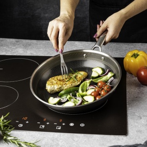 Tigaie ceramică antiaderentă fără PFAS 28 cm, Tri-Ply, pentru inducție – VCASA Velora 90156, fără PTFE și PFOA - Img 2