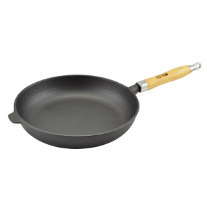 Tigaie de fonta pura cu maner lemn 26 cm Perfect Home 10375