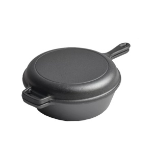 Tigaie fonta pura cu capac 26.5 CM PERFECT HOME 14792