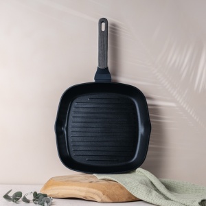 Tigaie grill cu capac Deep Sea Berlinger Haus BH 8374, albastru mat, compatibila cu toate tipurile de plite inclusiv inductie - Img 5