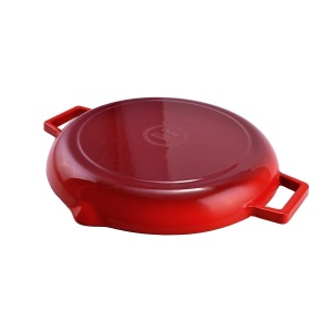 Tigaie grill din fontă emailată Perfect Home 28117, 31 cm, roșie - Img 5