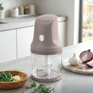 Tocător electric mini 2 în 1, 300 W, bol 1 L – Berlinger Haus Taupe Collection BH 9888, 4 lame inox, 2 viteze - Img 8