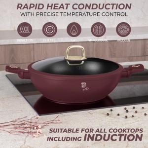Wok cu capac, cu 2 manere si capac 30 cm Leonardo Collection Berlinger Haus BH 8035 - Img 8