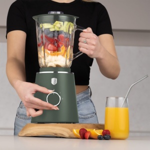 Blender de masă cu bol de sticlă 1,5 L, 1000 W – Berlinger Haus Green Matte BH 9823, verde mat, zdrobește gheața - Img 6