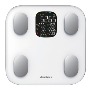 Cântar de baie inteligent cu analiză corporală și Bluetooth, 180 kg – Klausberg KB-7855, alb, ecran LCD color - Img 4