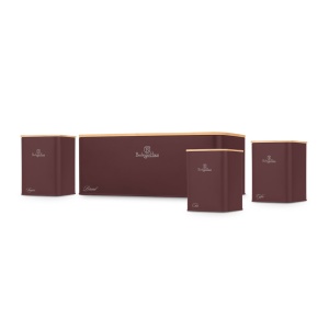 Cutie paine cu recipiente Leonardo Berlinger Haus BH 8900, visiniu, capac lemn detasabil